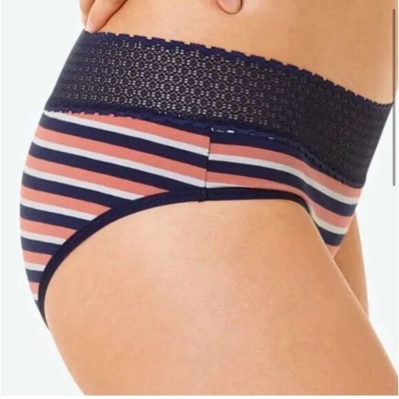 Bombas Modal Striped Lace Trimmed Hipster Underwear Sz‎ XL - Picture 5 of 5